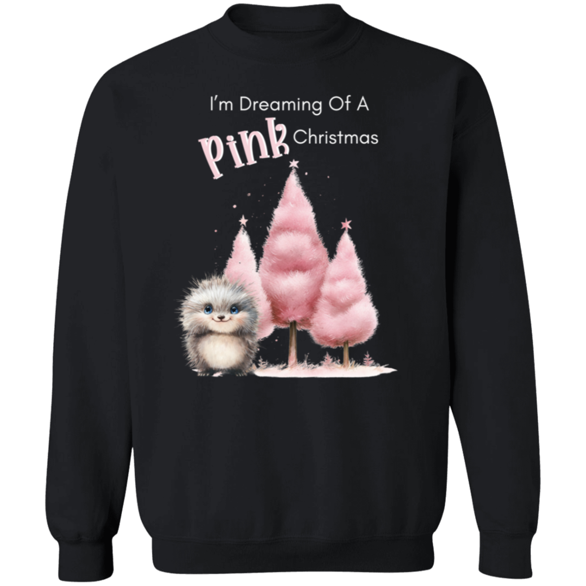 Dreaming Of A Pink Christmas, Porcupine, Ladies Soft Pullover Sweatshirt