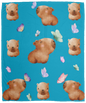 CAPYBARAS & BUTTERFLIES SOFT COZY 50x60 FLEECE BLANKET