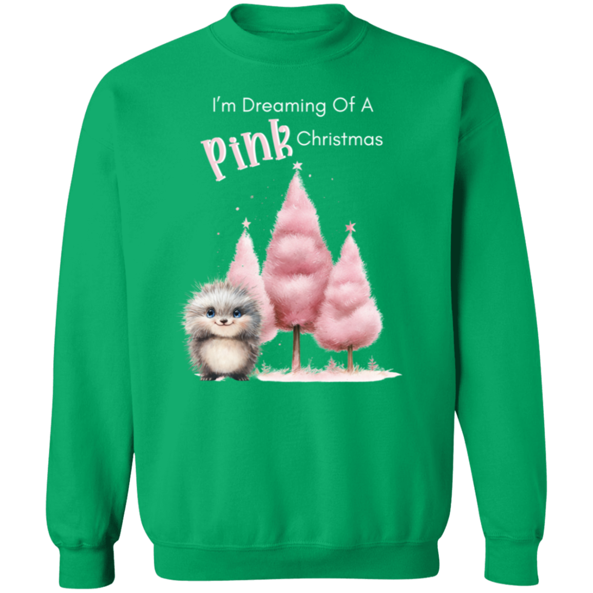 Dreaming Of A Pink Christmas, Porcupine, Ladies Soft Pullover Sweatshirt