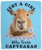 GIRL WHO LOVES CAPYBARAS SOFT & COZY FLEECE 50x60 BLANKET