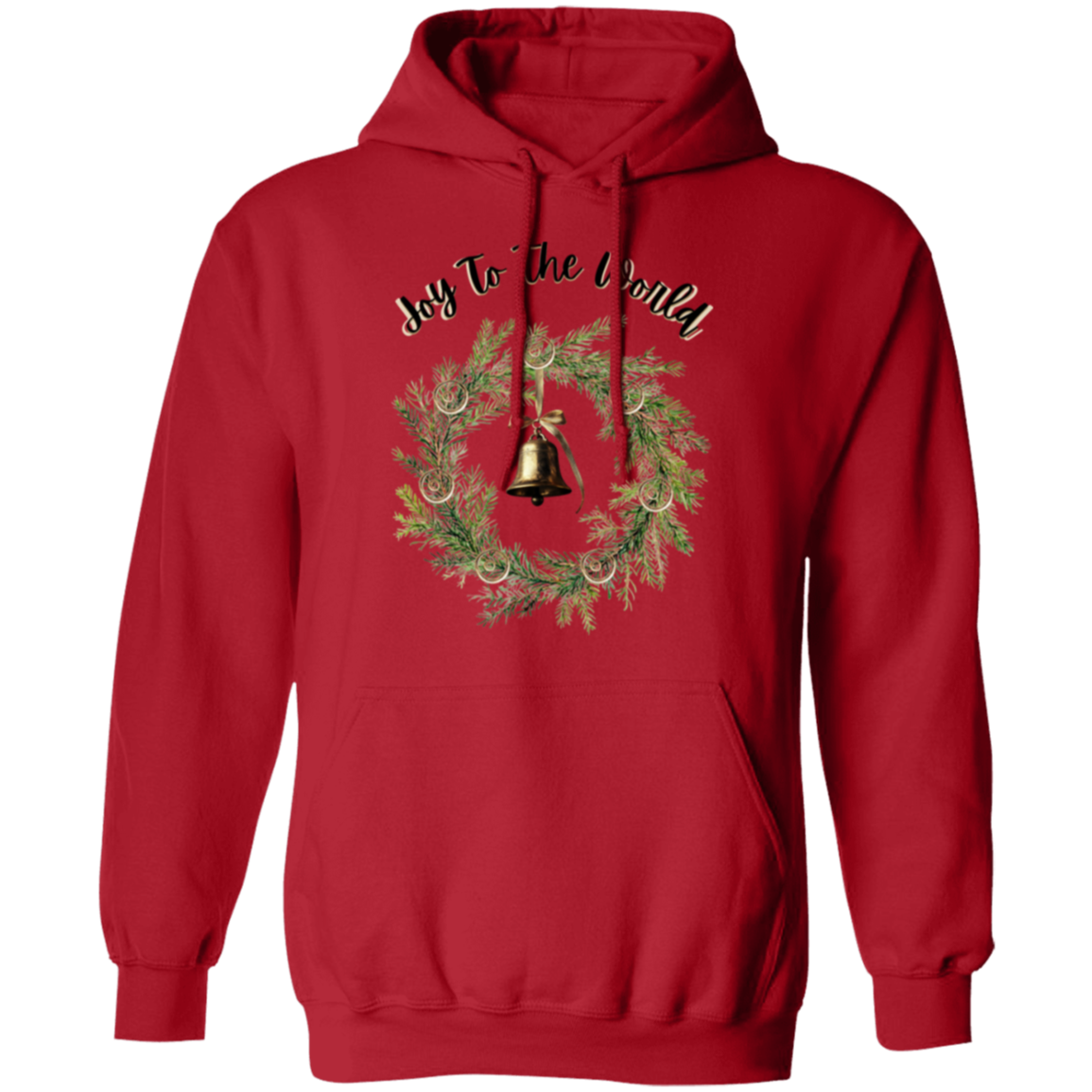 Joy To The World Elegant Wreath Gold Accents Ladies Soft Pullover Hoodie