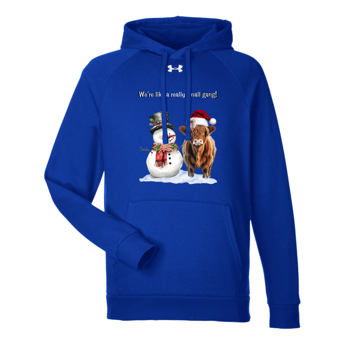 We’re Like a Really Small Gang, Cute Snowman with Highland Cow Under Armour Ladies Rival Fleece Hoodie