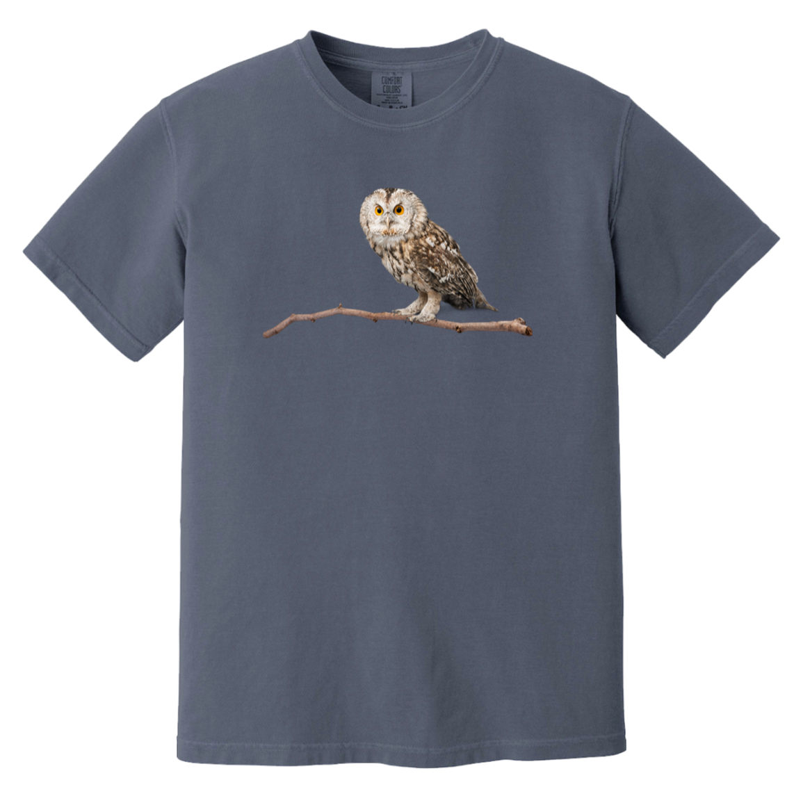 Owl on Branch Heavyweight Garment Dyed Comfort Colors Tshirts Fall Colors