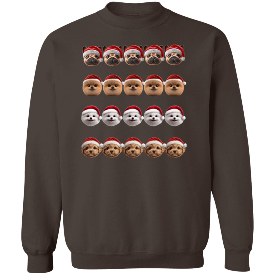 Santa Puppies Ladies Soft Pullover Sweatshirt in many colors