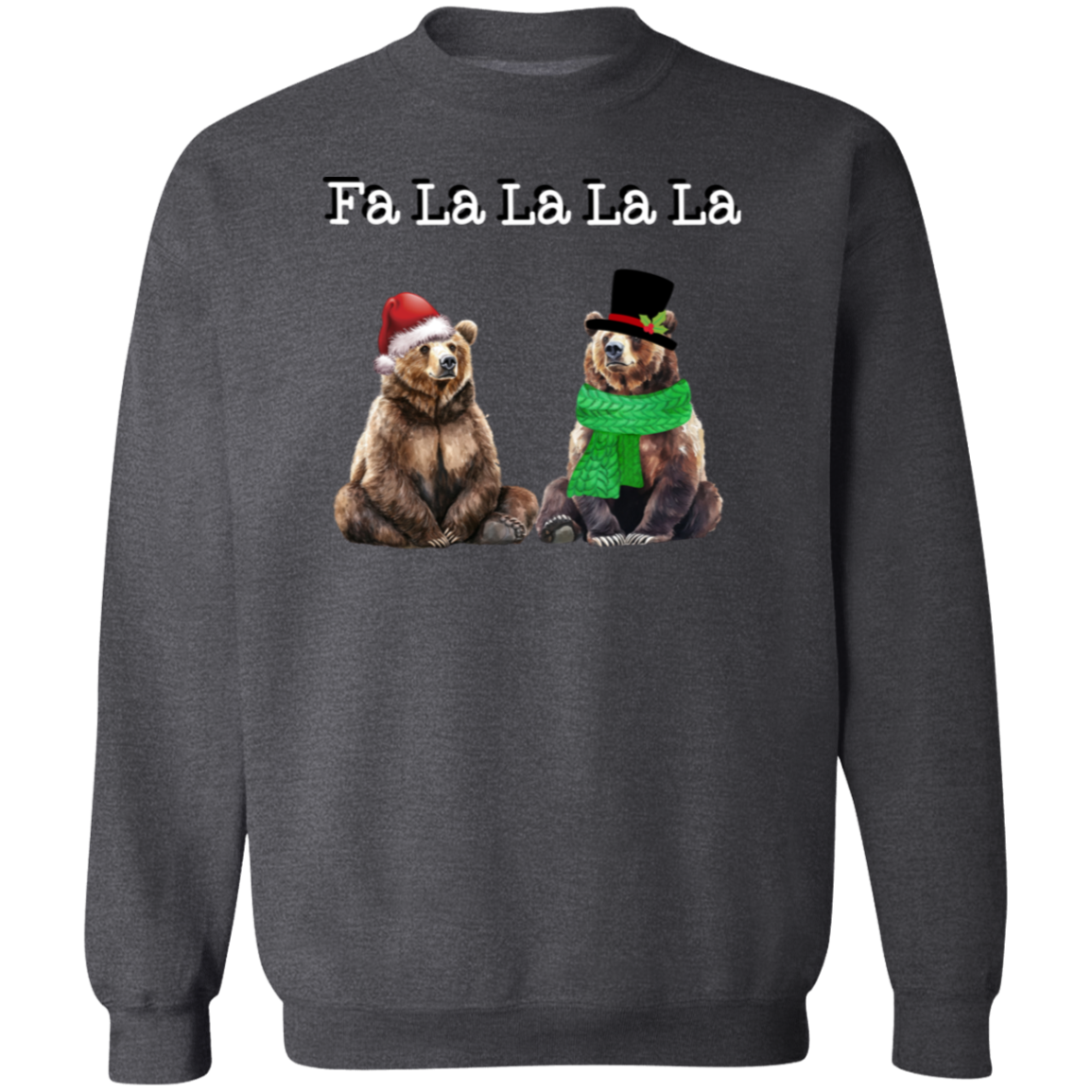 Fa La La Festive Bear Couple Unisex Ugly Christmas Sweater Soft Pullover Sweatshirt