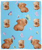 CAPYBARAS & BUTTERFLIES SOFT COZY 50x60 FLEECE BLANKET