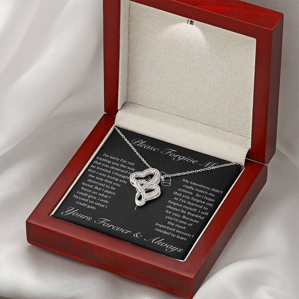 Please Forgive Me Heart To Heart Interlocking Hearts Necklace Say you're sorry with this stunning gift!