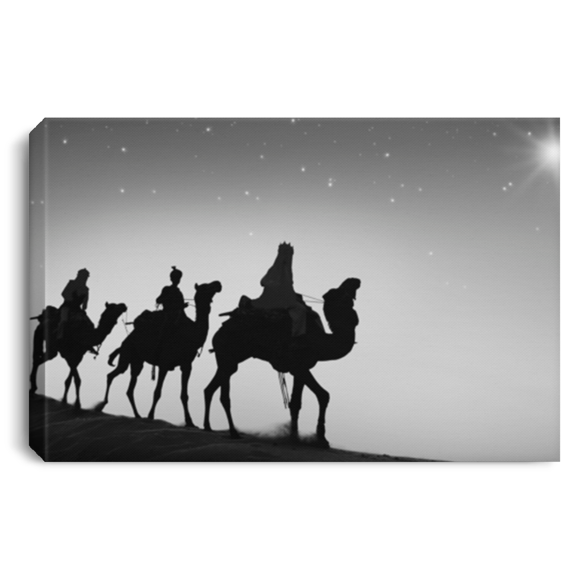 CANVAS 3 WISE MEN LANDSCAPE THREE WISE MEN PREMIUM 3/4 INCH CANVAS WALL ART PRINT