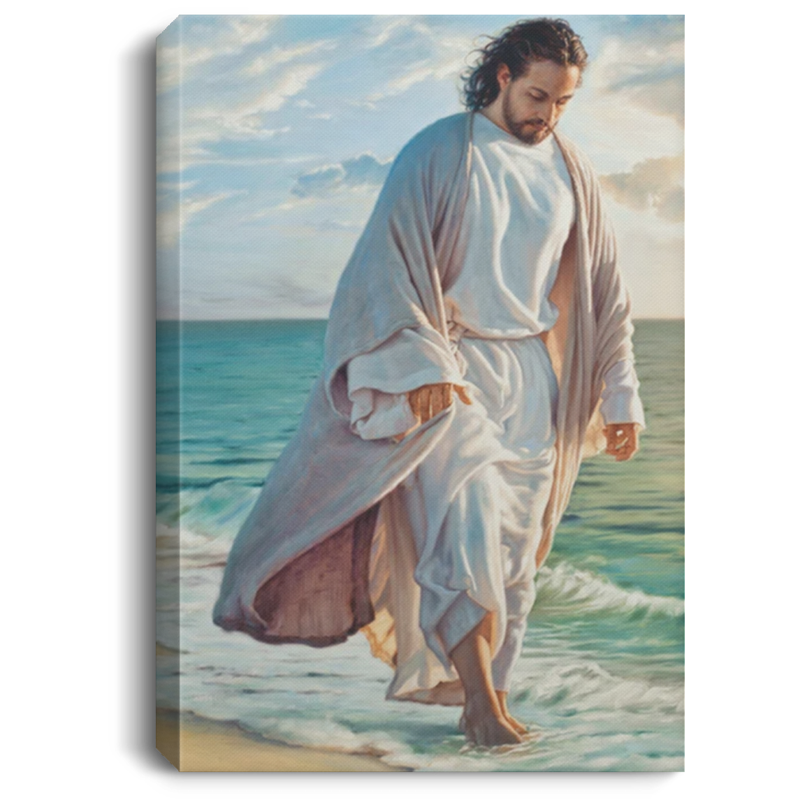 CANVAS JESUS WALK ON WATER WALK WITH ME/ 3/4 INCH WRAPPED CANVAS