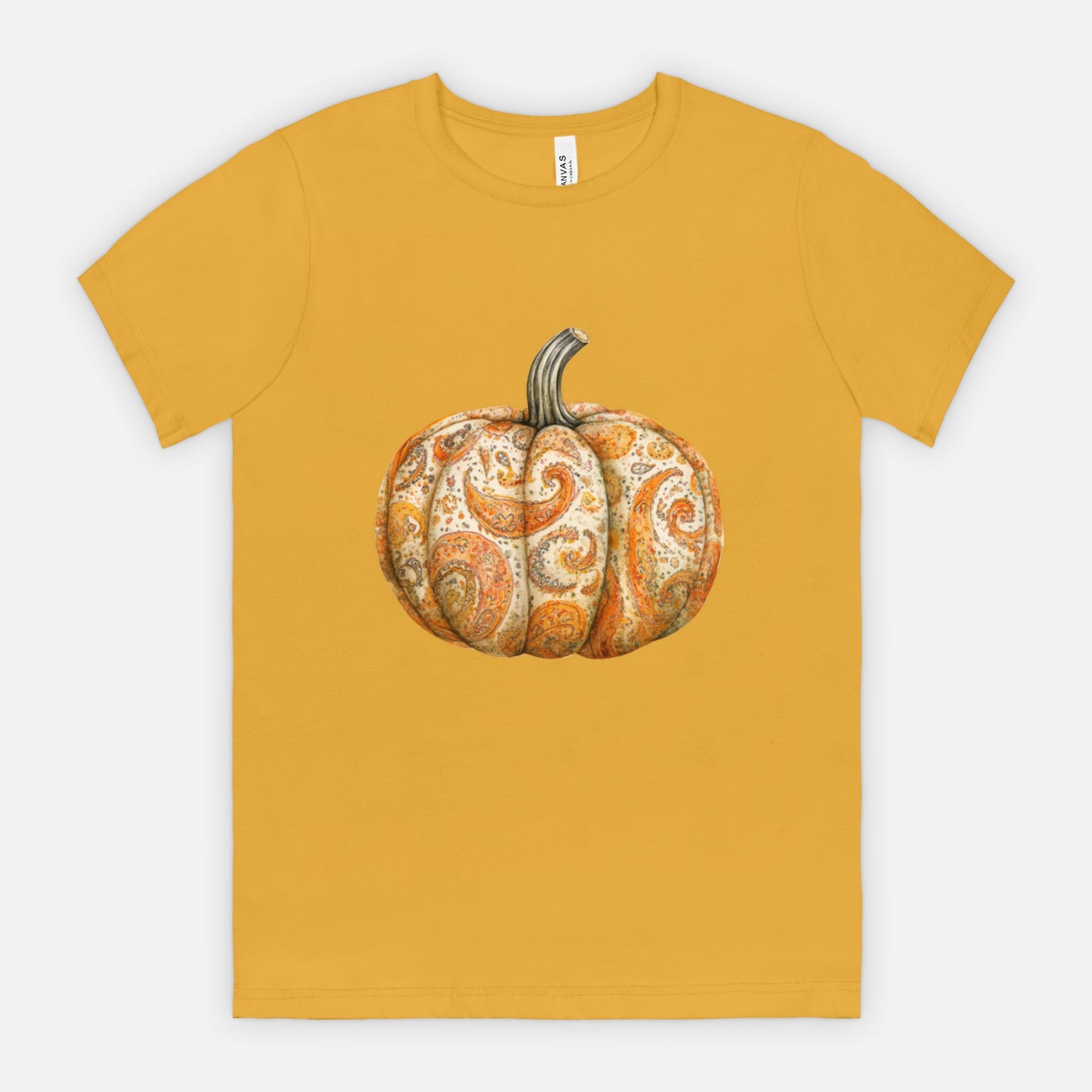 Ladies Elegant Paisley Pumpkin Tshirt Fall Colors Bella Canvas Tees