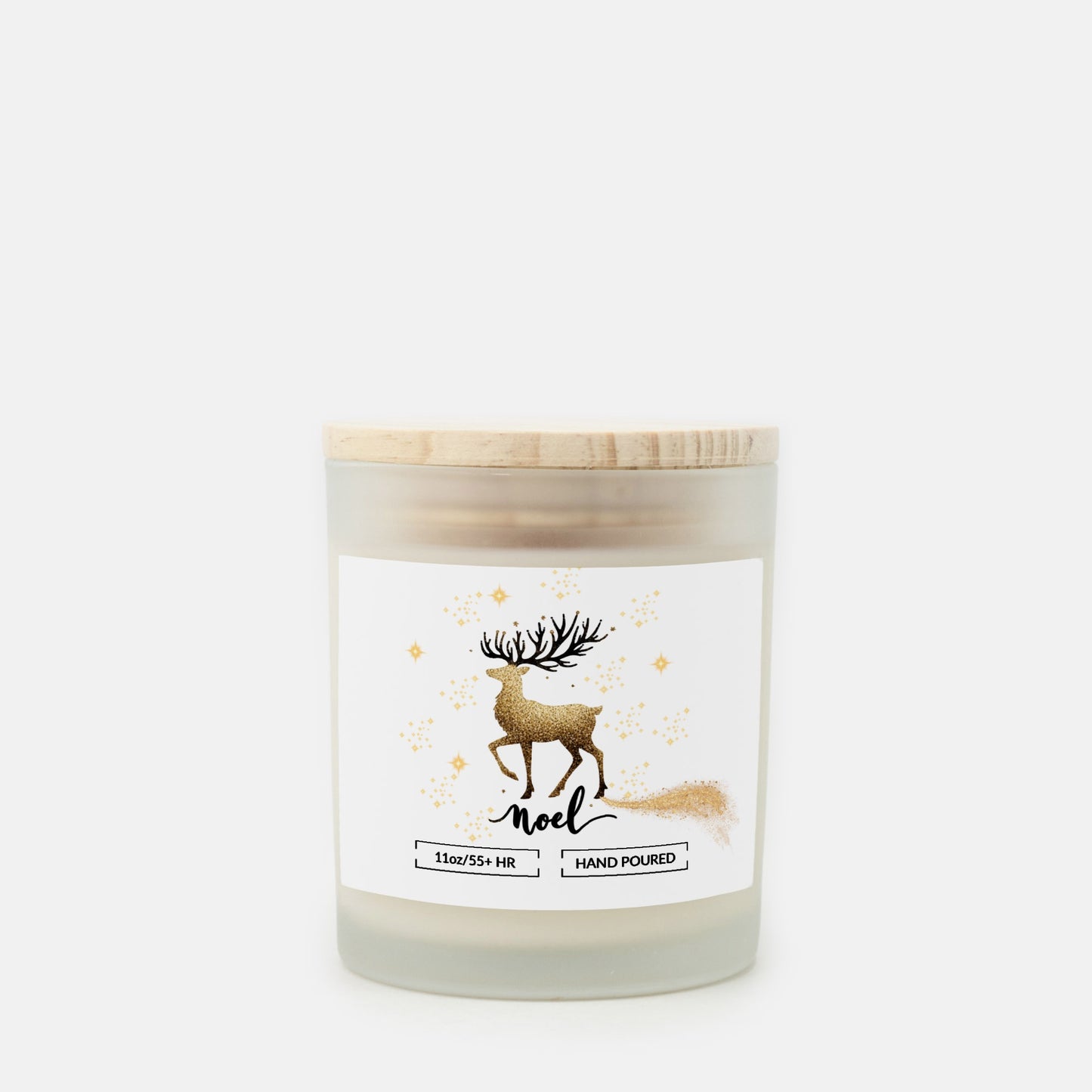 Elegant Noel Glitter Reindeer Soy Wax Candle Hand Poured (11 oz)Choose your scent