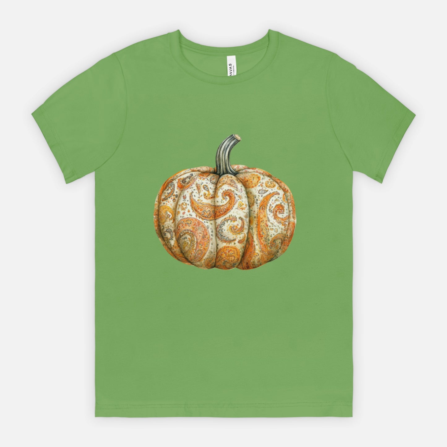 Ladies Elegant Paisley Pumpkin Tshirt Fall Colors Bella Canvas Tees