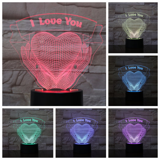 3D I LOVE YOU NIGHT LIGHT WITH 16 CHANGING COLORS/ TOUCH LAMP NIGHTLIGHT