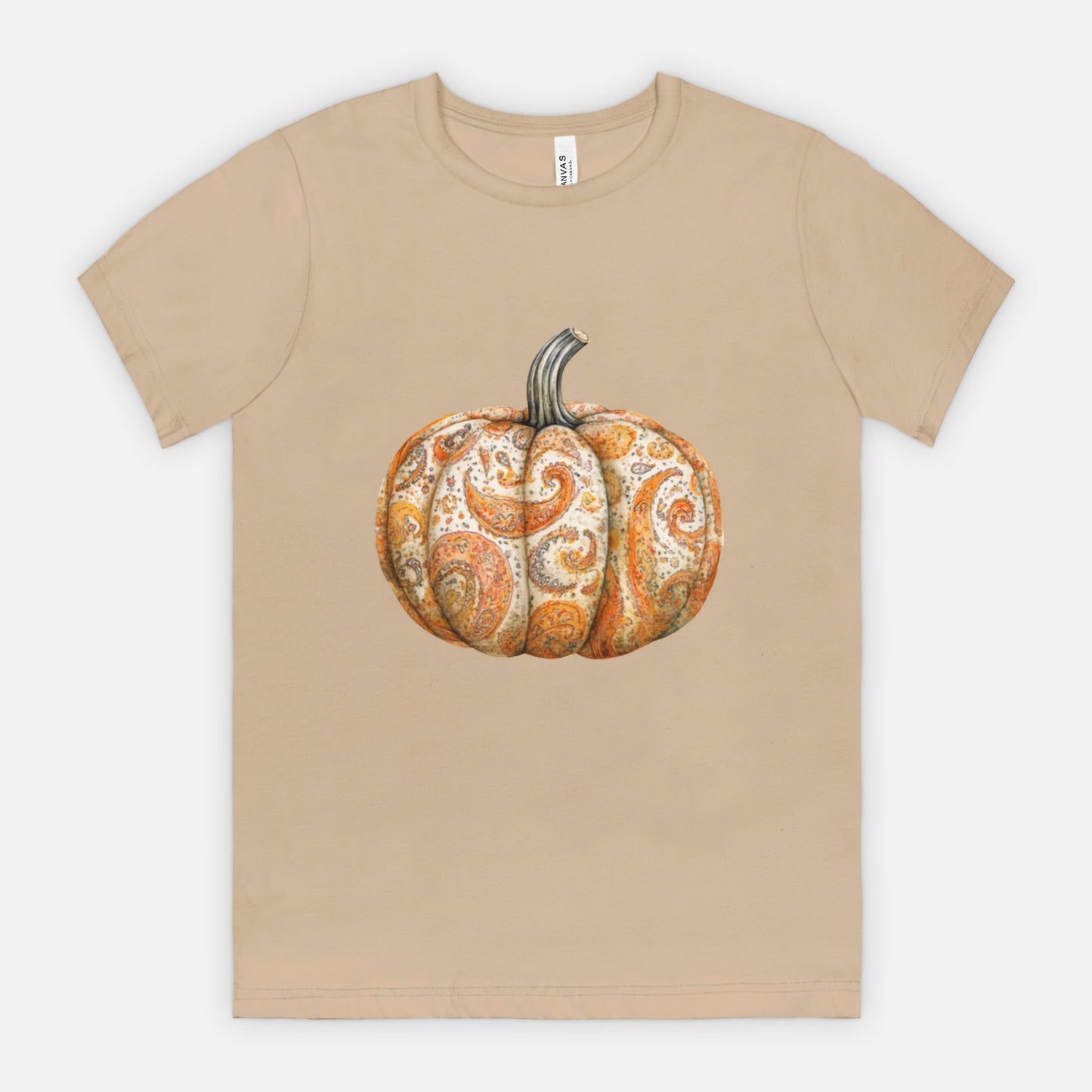 Ladies Elegant Paisley Pumpkin Tshirt Fall Colors Bella Canvas Tees