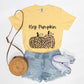 Hey Pumpkin, Elegant Leopard Print Pumpkin Ladies Soft Relaxed Comfort Colors Tshirt Fall October