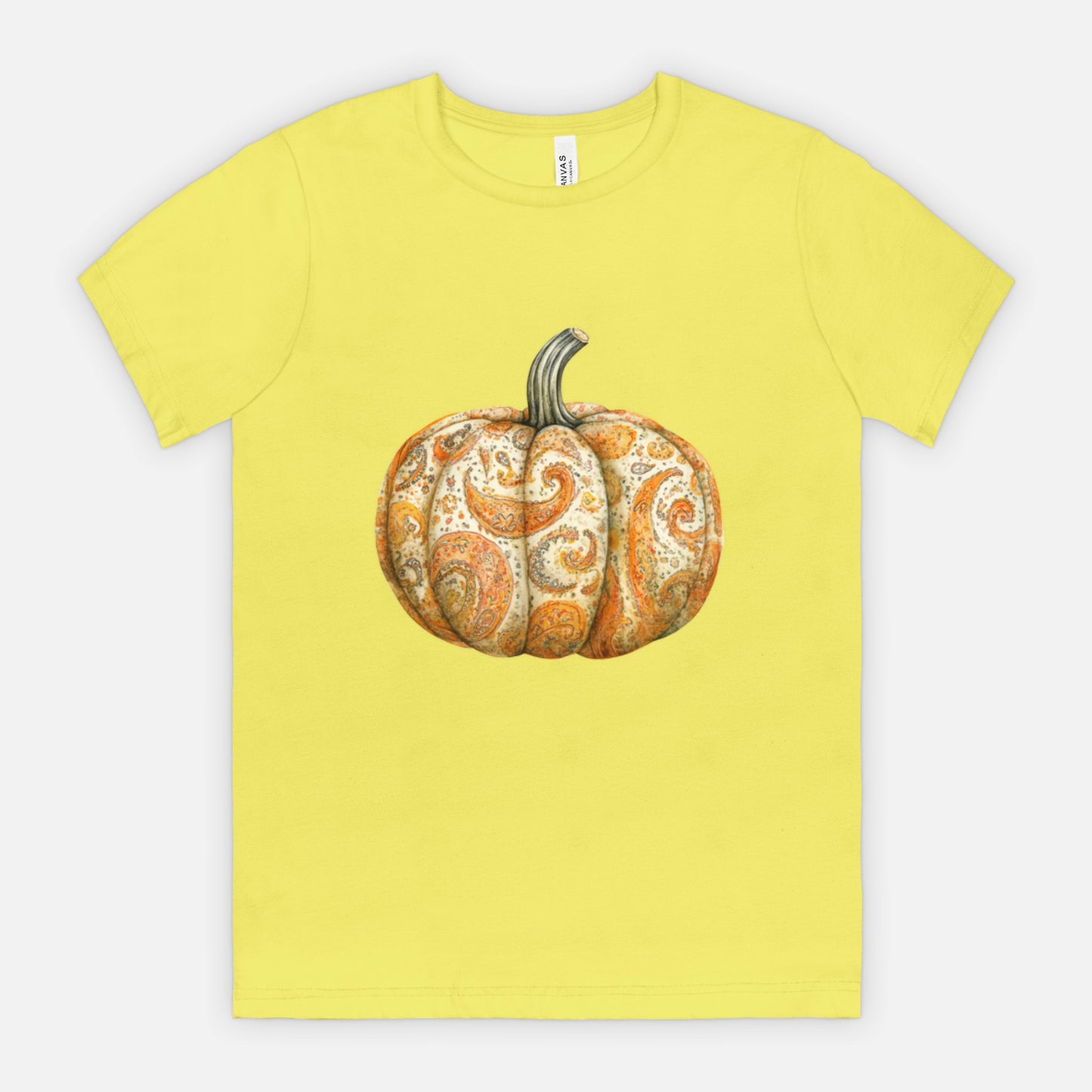 Ladies Elegant Paisley Pumpkin Tshirt Fall Colors Bella Canvas Tees