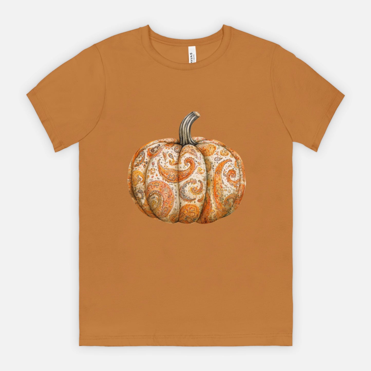 Ladies Elegant Paisley Pumpkin Tshirt Fall Colors Bella Canvas Tees