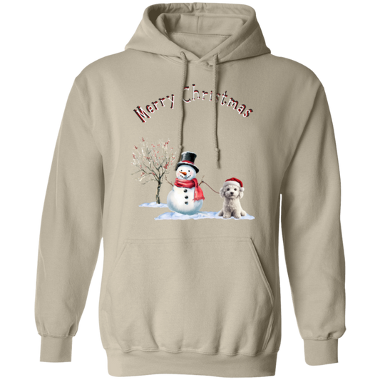 Merry Christmas Jolly Snowman Walking Dog Cozy Ladies Hoodie Choose your color