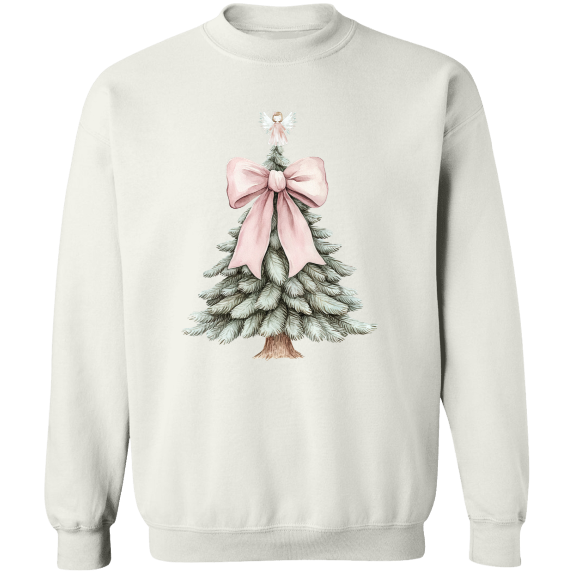 Sweet Angel Croqette Style Christmas Tree Ladies Sweatshirt