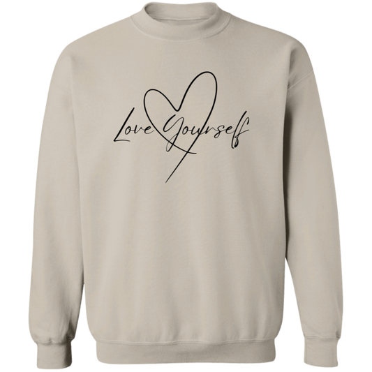 Love Yourself, Self Love Pullover Sweatshirt in Cool Colors