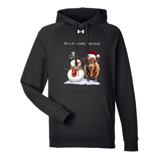 We’re Like a Really Small Gang, Cute Snowman with Highland Cow Under Armour Ladies Rival Fleece Hoodie