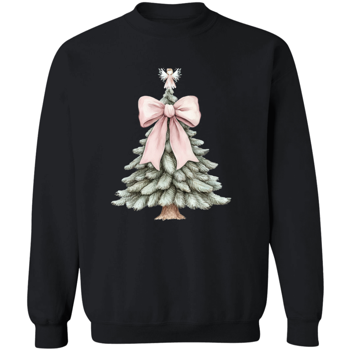 Sweet Angel Croqette Style Christmas Tree Ladies Sweatshirt