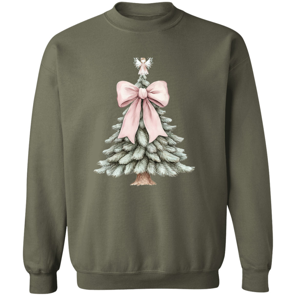 Sweet Angel Croqette Style Christmas Tree Ladies Sweatshirt