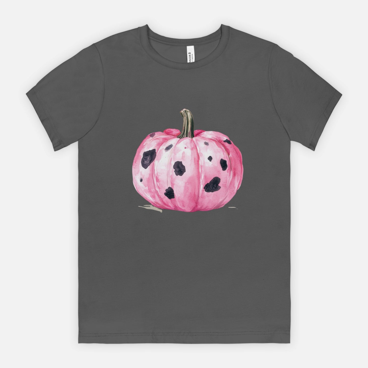 Ladies Soft Bella Canvas Cow Print Pumkin Fall Tshirt/ Multiple Color Choices