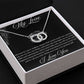 Stunning Perfect Pair interlocking rings necklace with heartfelt message card