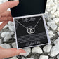 Stunning Perfect Pair interlocking rings necklace with heartfelt message card