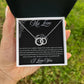 Stunning Perfect Pair interlocking rings necklace with heartfelt message card