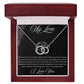 Stunning Perfect Pair interlocking rings necklace with heartfelt message card