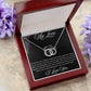 Stunning Perfect Pair interlocking rings necklace with heartfelt message card