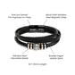 ALWAYS & FOREVER NO MATTER WHAT/ MENS VEGAN LEATHER BRACELET W/MAGNETIC CLASP