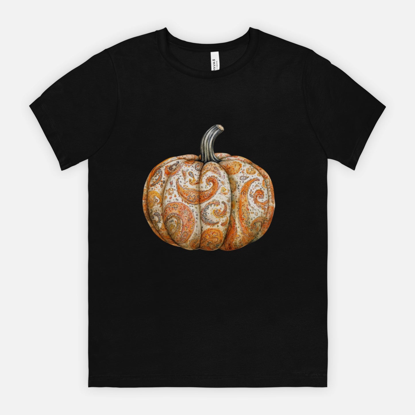 Ladies Elegant Paisley Pumpkin Tshirt Fall Colors Bella Canvas Tees