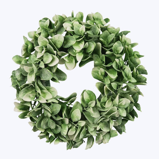 FROST DUSTED EUCALYPTUS WREATH 13 INCHES ROUND