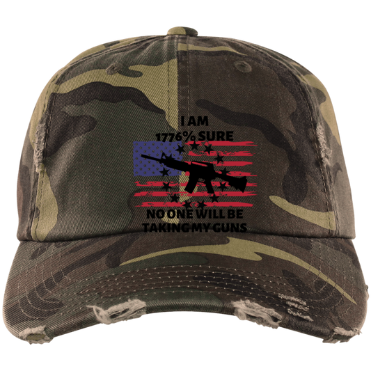 1776 GUN RIGHTS CAMO EMBROIDERED DISTRESSED TWILL CAP