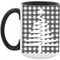 Buffalo Check Trendy Christmas Tree 15oz Ceramic Coffee Mug