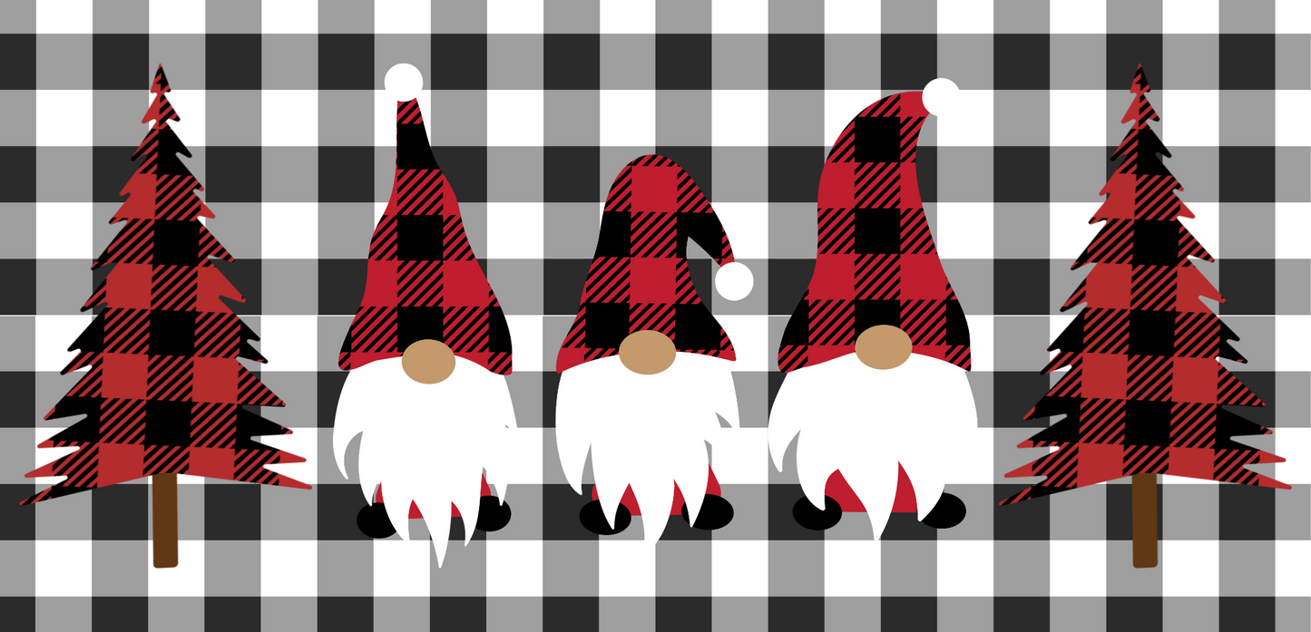 Cute Christmas Santa Claus Gnomes/ Buffalo Check/ Plaid Coffee Mug 15OZ