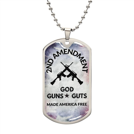 2ND AMENDMENT MADE AMERICA FREE/ DOG TAG CHAIN NECKLACE
