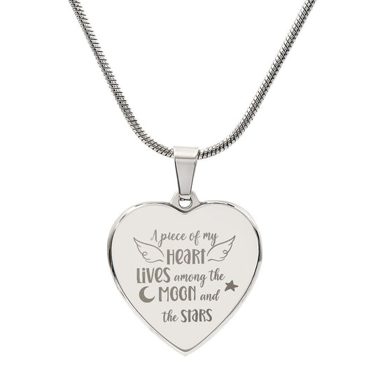 A PIECE OF MY HEART/MEMORIAL / ENGRAVED HEART PENDANT