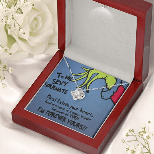 TO MY SEXY SOULMATE/ I STOLE YOUR HEART/ LOVE KNOT NECKLACE