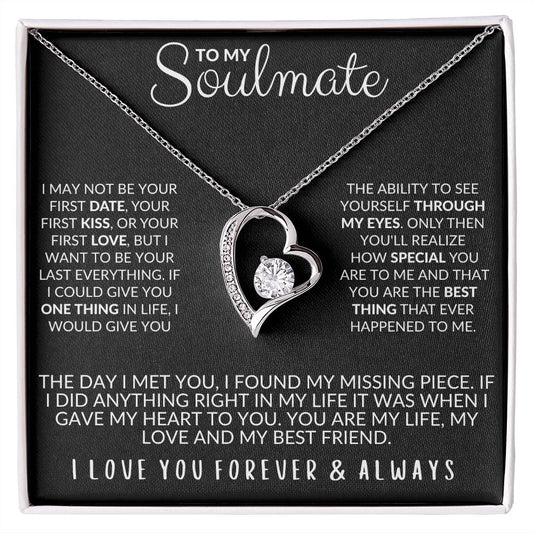 TO MY SOULMATE/I FOUND MY MISSING PIECE/ FOREVER LOVE HEART NECKLACE